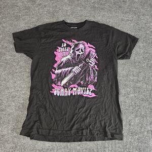 Ghost Face Scary Movie Shirt Mens Large Black Pink Horror Movie Graphic Tee